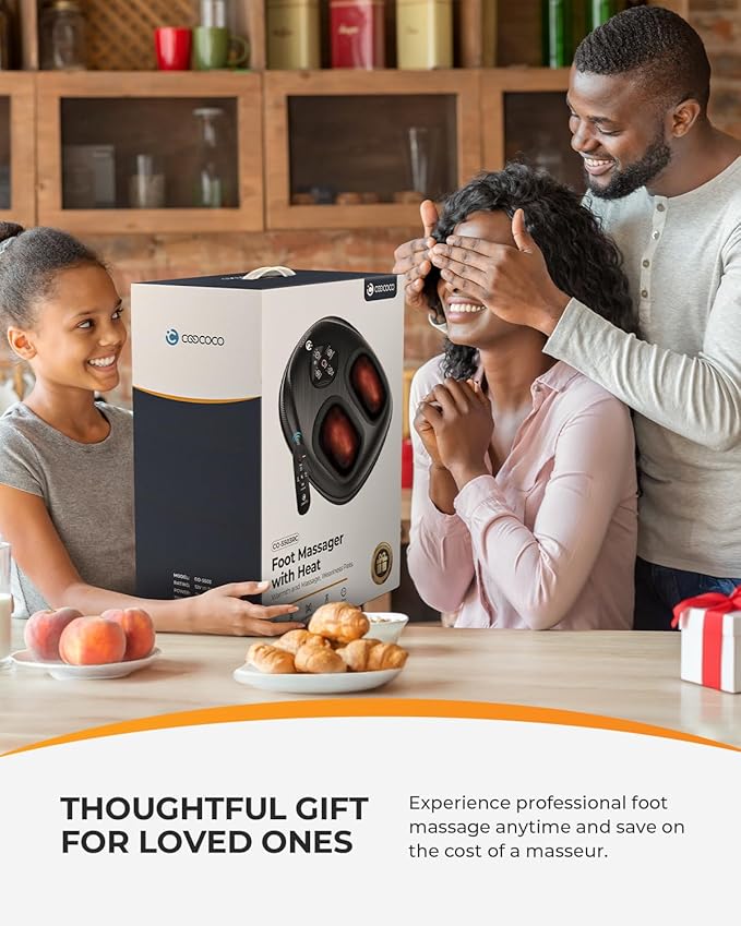 CooCoCo HSA Store Eligible Foot Massager with Heat, Plantar Fasciitis Feet Massager with Remote, Gifts for Women Men Mom Dad, Deep Kneading & Compression, Foot Warmer for Home Office, Fits Size 14-VivaGrace Women