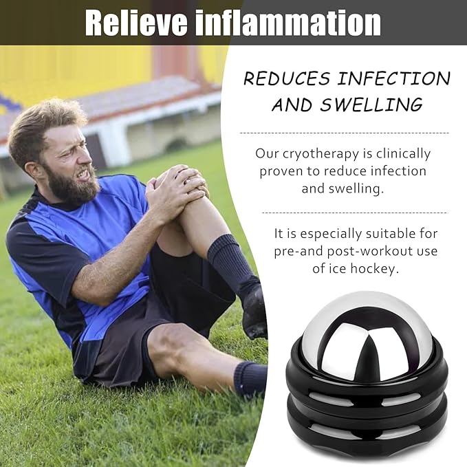 Stainless Steel Massage Roller Ball - Ice Therapy for Muscle Pain Relief, Sore Muscles, and Tension Alleviation Cold & Hot Therapy for Back, Shoulders, Legs, and Calves Myofascial Release Tool-VivaGrace Women