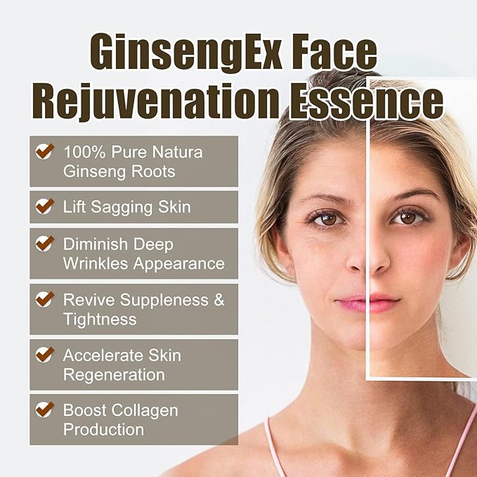 Ginseng Extract Liquid, Ginseng Extract Anti-Wrinkle Original Serum Oil, Korean Red Ginseng Essence for Anti Aging, Moisturizer, Fighting Collagen Loss, Reduces Wrinkles, Improves Sagging (2)-VivaGrace Women