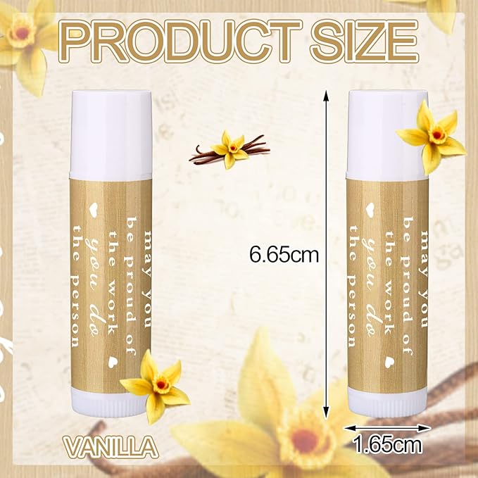 Demissle Thank You Gifts for Coworker Lip Balm Bulk Set Inspirational Appreciation Gifts Leaving Farewell Gifts Vanilla Ingredients Lips Care Products for Friends Teacher Worker Employee (48 Pcs)-VivaGrace Women