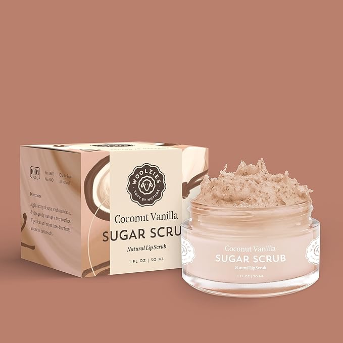Sugar Lip Scrub | Ultra-Hydrating Exfoliator & Moisturizer for Dry or Chapped Lip | Shea Butter and Raw Sugar Scrubs | Pure & Natural | 1 Fl Oz (Coconut Vanilla)-VivaGrace Women