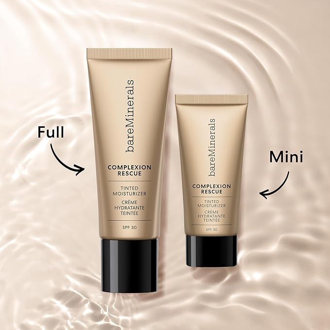 bareMinerals Complexion Rescue Tinted Moisturizer for Face with SPF 30 + Hyaluronic Acid, Hydrating Tinted Mineral Sunscreen for Face, Skin Tint, Vegan (Mahogany 11.5)-VivaGrace Women