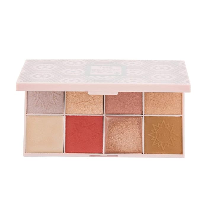 The Beauty Crop - Travel Tea Face Palette - Mediterranean Spring | Highly Pigmented Shades | Richly Toned Palette | Comes in Matte, Creamy, Metallic & Glitter Finish | Long Wearing | Cruelty Free-VivaGrace Women