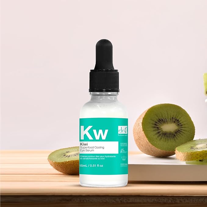 Dr Botanicals Refreshing Eye Cooling Serum with Vitamin C, Kiwi Fruit Oil to reduce Wrinkles, skin imperfections. Hydrating, Brightening and promotes Youthful Skin 15 ml / 0.5 Fl oz-VivaGrace Women