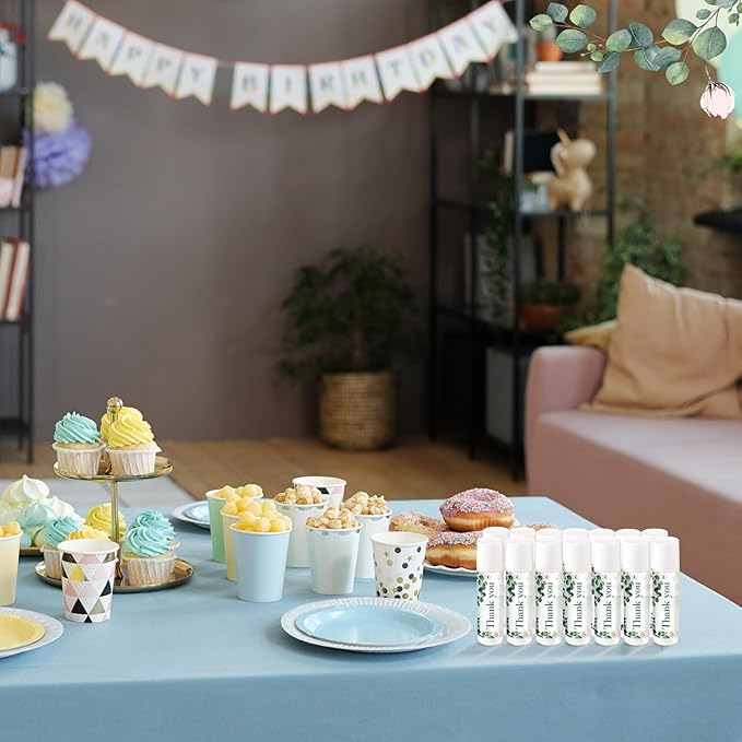 Demissle 40 Pcs Lip Balms with Jasmine Scent and Green Leaves - Moisturizing Gift for Wedding, Baby Shower, Gender Reveal Party-VivaGrace Women