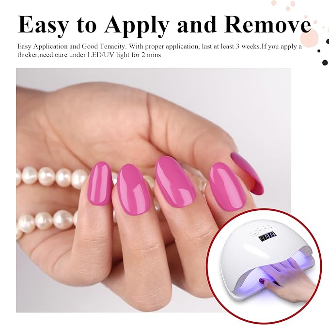Imtiti Deep Pink Purple Gel Nail Polish for Manicure Salon & DIY Nail Art at Home - Spring Summer 1pcs