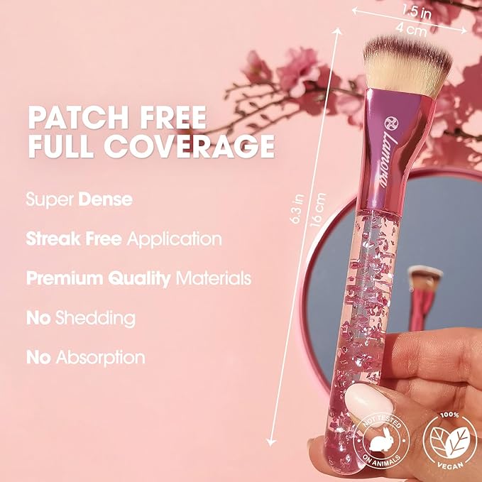 Blending Liquid Makeup Foundation Brush - Kabuki Contour Brush, Face Buffing Brush With Pro Quality Synthetic Dense Bristles For Stippling Mineral Cream, Powder, Blush-VivaGrace Women