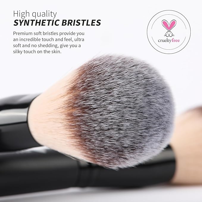 DUcare Powder Brush Foundation Brushes Double Ended Blush Setting Brush for Rounded Taperd Liquid, Cream, Powder,Blending, Buffing-VivaGrace Women
