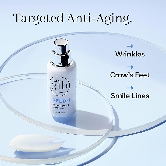 PowerPeptide-5 Eye Cream, Anti Aging Skin Care with Hyaluronic Acid, Peptides for Under Eye Circles, Wrinkles, Dewy, Soft, Plump Skin, Vegan, Paraben, Cruelty & Alcohol Free, 1.69 fl oz-VivaGrace Women