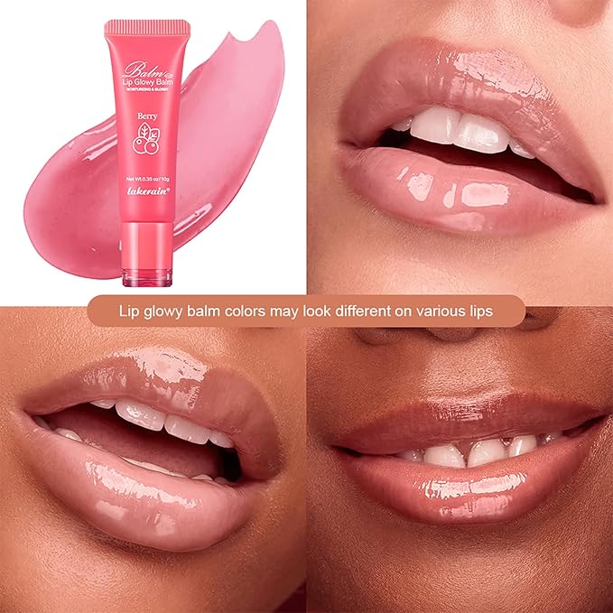 2Pcs Lip Glowy Balm and Lip Sleeping Mask Set, with 4 Flavor Options - Reduce Lip Lines, Enhance Lip Color, Hydrate & Plump Dry Chapped Lips Care (Berry)-VivaGrace Women