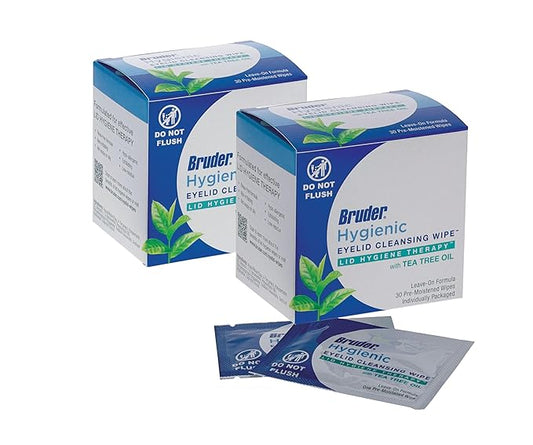 Hygienic Eyelid Cleansing Wipes with Tea Tree Oil l Relief from Demodex l Pre-Moistened, Rinse-Free Exfoliating Wipes Remove Excess Oil and Debris from Eyelids & Lashes l 30 Count Box (2 Pack)-VivaGrace Women