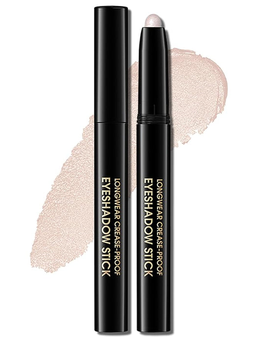 Erinde Waterproof Eyeshadow Stick, Cream Eye Shadow Stick, Long-Lasting, Crease-Proof, Cream to Powder Buildable & Blendable Eye Shadow Pencils Crayon, Vegan & Cruelty-Free, 06 Oyster-VivaGrace Women