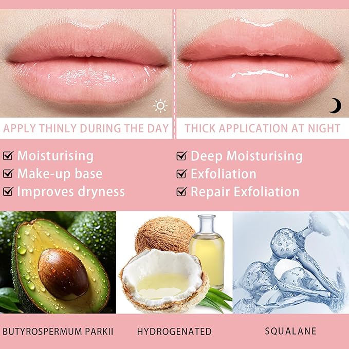 Lip Mask Overnight, Lip Sleeping Mask, lip Mask With Vitamin C, Antioxidants, Improves Dryness, Hydrating &Prevention Dry and Crack Lip Scrubs Exfoliator (peach&grapefruit)-VivaGrace Women