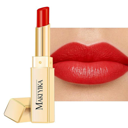 MAKI YIKA Moisture Red Lipstick for Women Hydrated Tinted Lip Balm for Dry Cracked Lips Weightless Glossy Lip Color Juicy Finish,MA063 Red Soul-VivaGrace Women