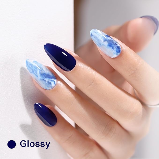 L'UGX Dark Blue Gel Nail Polish - Navy Color, 15ML, Long Lasting UV Gel, DIY Manicure & Pedicure, Salon Holiday Gifts for Women LGS-705