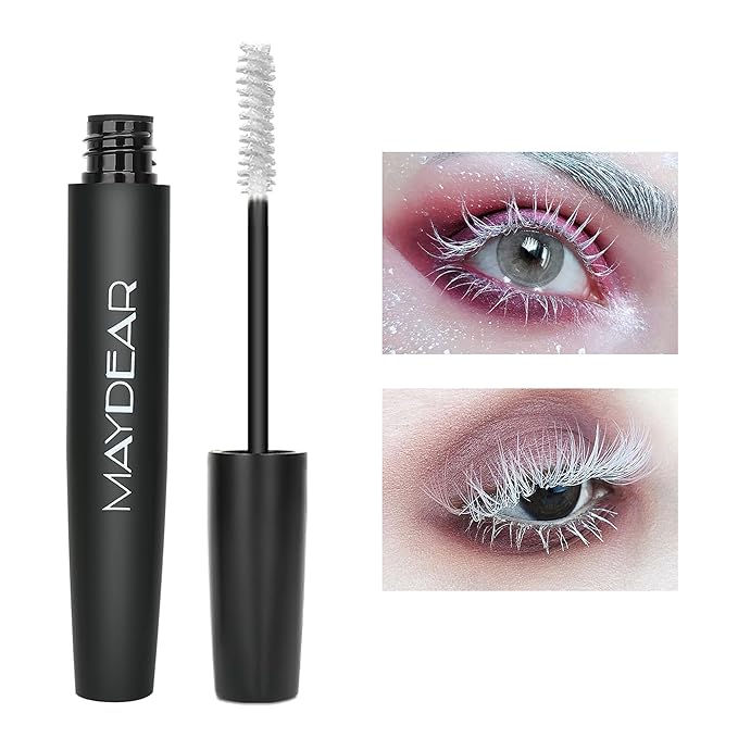 Maydear White Mascara – Volumizing, Curling & Lengthening Mascara for Intense Definition & Long-Lasting Smudge-Proof Wear – Perfect for Party & Stage Makeup-VivaGrace Women