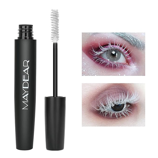 Maydear White Mascara – Volumizing, Curling & Lengthening Mascara for Intense Definition & Long-Lasting Smudge-Proof Wear – Perfect for Party & Stage Makeup-VivaGrace Women