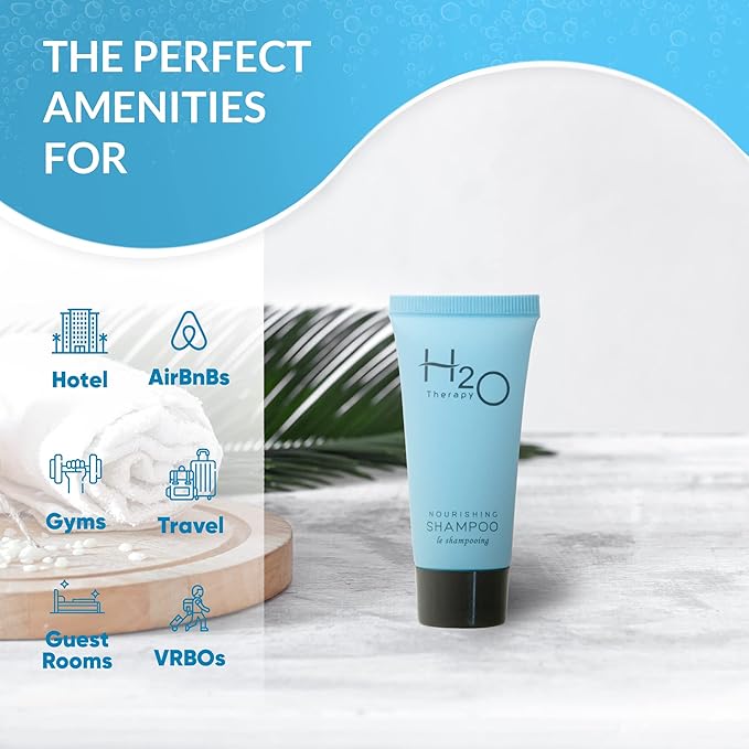 H2O Therapy Shampoo, Travel Size Hotel Hospitality, 0.85 oz (Case of 20)-VivaGrace Women