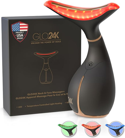 GLO24K Red Light for Face & Neck Beauty Device - 3 in 1 Facial Massager Tool and Neck Care Device for Neckline Care, Face and Neck Massager for Women-VivaGrace Women