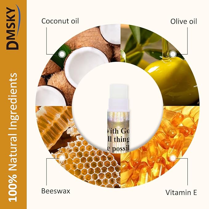 DMSKY 60 Lip Balm Bulk, Christian Gift for Women Men Faith Religious Moisturizing Lip Care Product Stocking Stuffers with Inspirational Scripture Happy Moment Praise God for Friend-VivaGrace Women