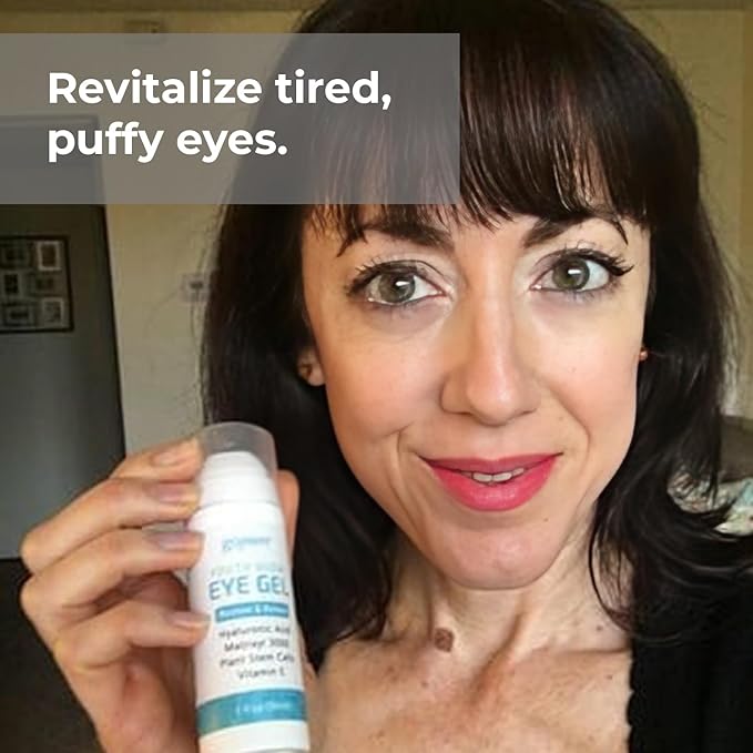 goPure Youth Glow Eye Gel - Anti-Aging Eye Cream that Soothes and Hydrates, Made with Matrixyl 3000 and Hyaluronic Acid for Improve the Look of Puffiness, Dark Circles, and Under Eye Bags - 1 fl oz-VivaGrace Women