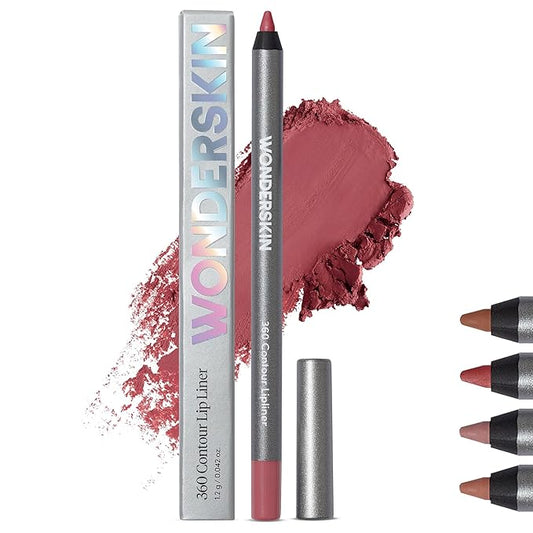 Wonderskin Lip Liner Pencil - 360 Contour Lipliner, Long Lasting, Sharpenable, Waterproof and Transfer-Proof Nude Lip Liner Pencil (Rosewood)-VivaGrace Women