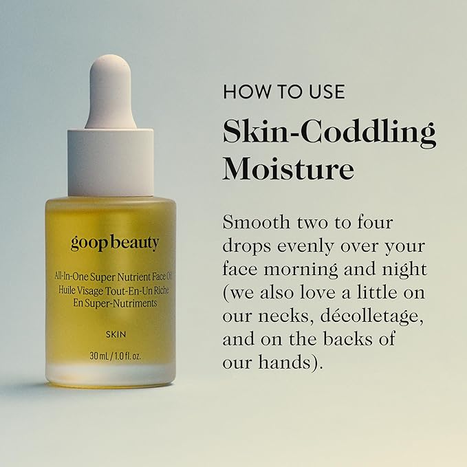 goop Beauty Nutrient Face Oil | Anti Aging Moisturizer for Smooth Skin Texture & Wrinkles | Bakuchiol, Cacay, & Organic Amla | 1 fl oz-VivaGrace Women