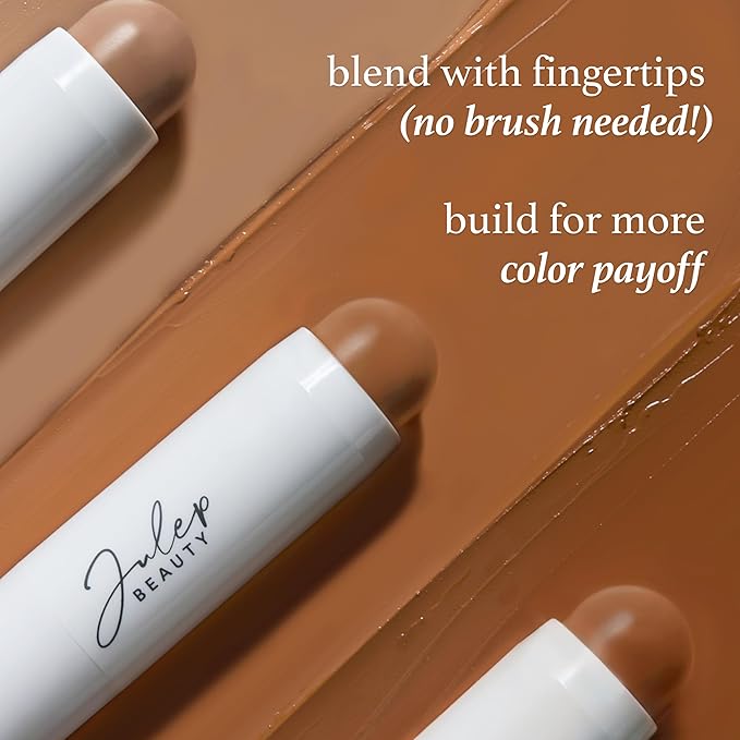 Julep Skip the Brush Cream to Powder Bronzer & Contour Stick - Melted Cocoa Medium skin tones - Long Lasting Blendable and Buildable Color -Multi-Use 2-in-1 Blush and Lip Makeup Stick-VivaGrace Women