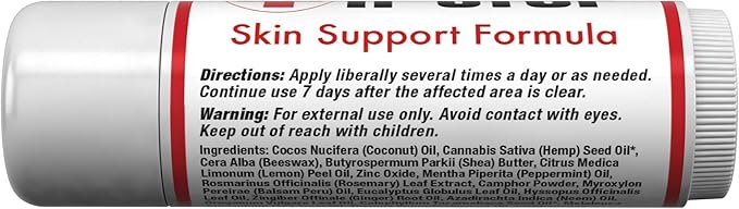 H Stop Lip Balm with Shea Butter, Peppermint Oil, Tea Tree, Lemon Balm, Zinc, Coconut and More for Clear and Healthy Skin Care, Discreet Blister Support Moisturizer, 0.5 oz-VivaGrace Women