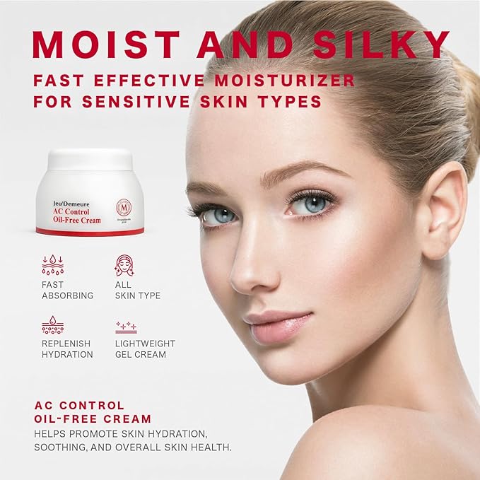 JEU'DEMEURE Korean skin care Acne Control Treatment Oil-Free Cream for Sensitive Skin, Pimple Breakout, Peptide, Calming, Blemish Acne 1.69 fl oz