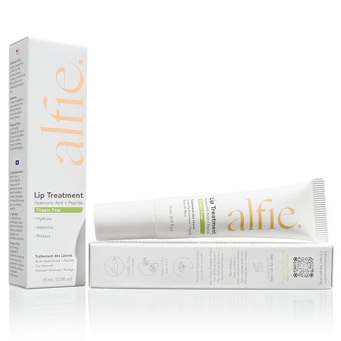 Alfie Hyaluronic Acid Lip Booster -Pear Flavor -15ml/0.5 Fl. Oz -Peptide Lip Treatment -Lip Plumper and Filler -Lip Serum and Moisturizer -Hydrating Treatment for Lip Volume -Vegan Friendly, Non-Toxic-VivaGrace Women