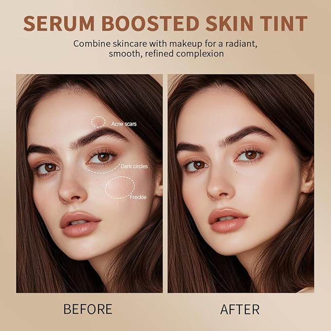 Foundation Stick Beauty Balm Serum Boosted Skin Tint,Skin Tint Foundation,Solid Tinted Moisturizing Serum Balm,Long-Lasting Moisturizing Flawless Face Makeup for Women (#04,18 g)
