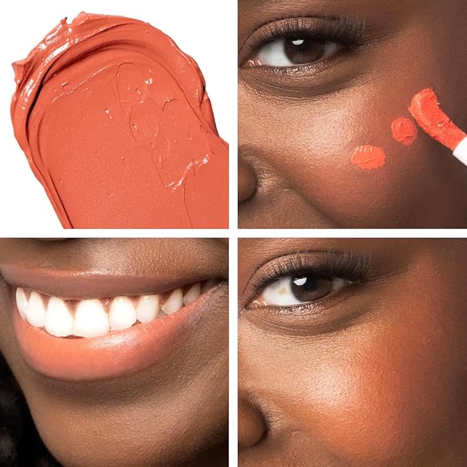 Palladio Liquid Blush for Cheeks & Lips 2-in-1 Makeup Face Blush, Weightless Cream Formula, Smudge Proof Long-Wearing Pigmented Blush, Natural Look Makeup Face Blushes, Dewy Finish, Sunny Coral-VivaGrace Women