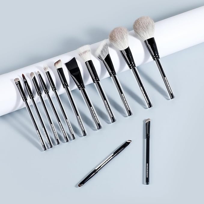 KENCOLOR Premium 13-Piece Makeup Brush Set with PU Travel Pouch – High-End Acrylic Handle, Soft Synthetic & Natural Bristles, Dense & Non-Absorbent, for Flawless Application-VivaGrace Women