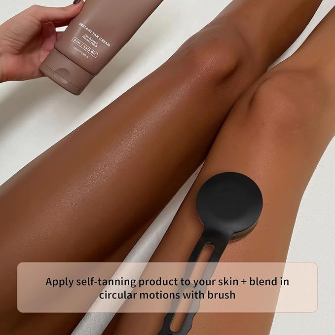 docolor Self Tanner Back Applicator, Plastic Long Handle Back Tanning Applicator Large Body Makeup Brush Vegan & Cruelty Free Self Tanner Brush For Self Tanner, Sunscreen, Bronzer, Foundation-VivaGrace Women