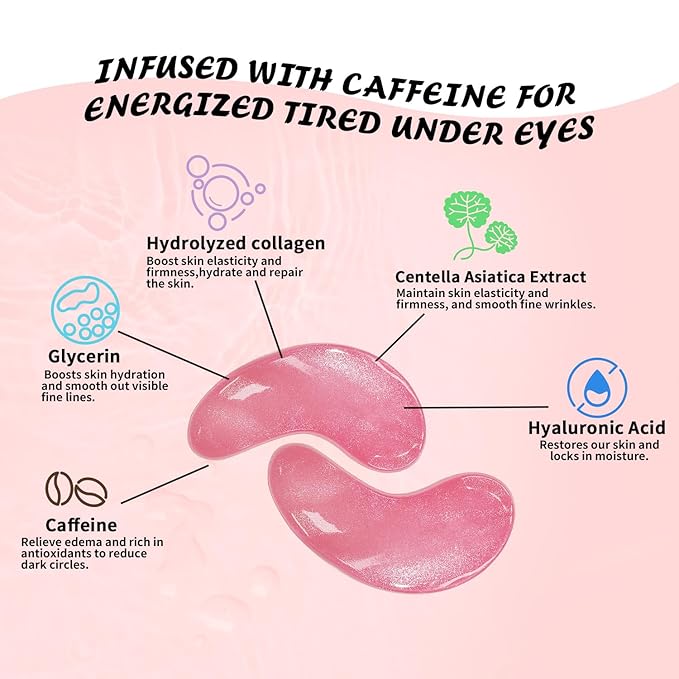 Under Eye Patches (30 Pairs), Caffeine Eye Masks for Dark Circles Puffy Eyes Undereye Bags, Collagen Eye Patches for Wrinkles and Puffiness, Skin Care Gift for Her-VivaGrace Women