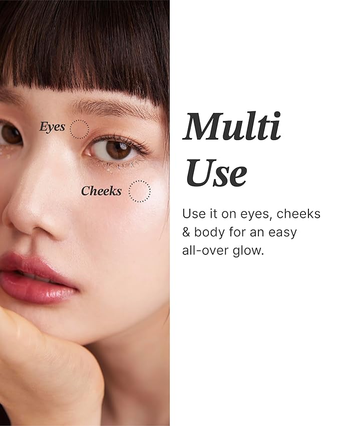 Glint Dewy Highlighter (Milky Moon, 0.17oz) - Luminous Glow, Infused with Micropearls, Shiny Illuminator. Rich Pigment & Silky Touch, Korean Makeup.-VivaGrace Women