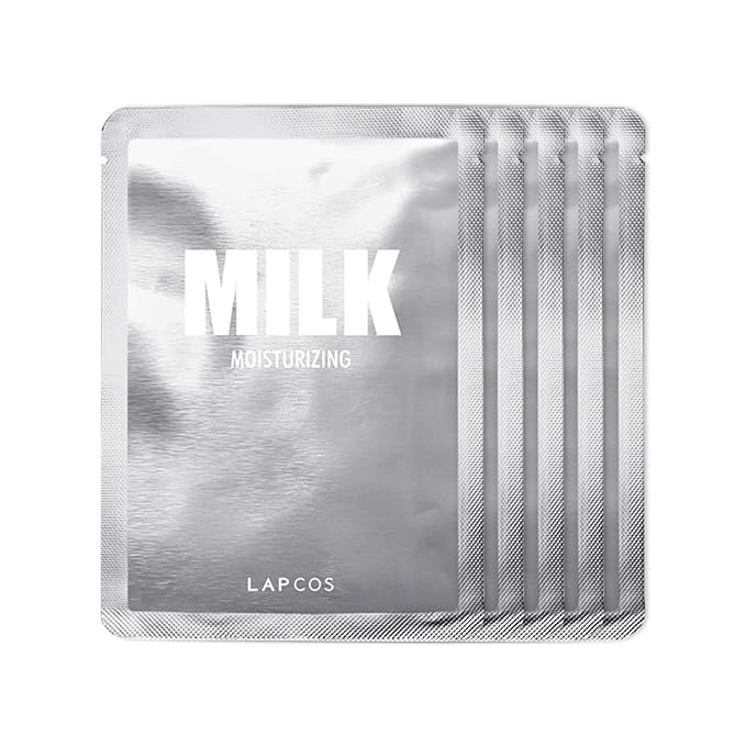 LAPCOS Milk Sheet Mask, Moisturizing Daily Face Mask to Replenish and Restore Dry Skin, Korean Beauty Favorite, 5-Pack-VivaGrace Women