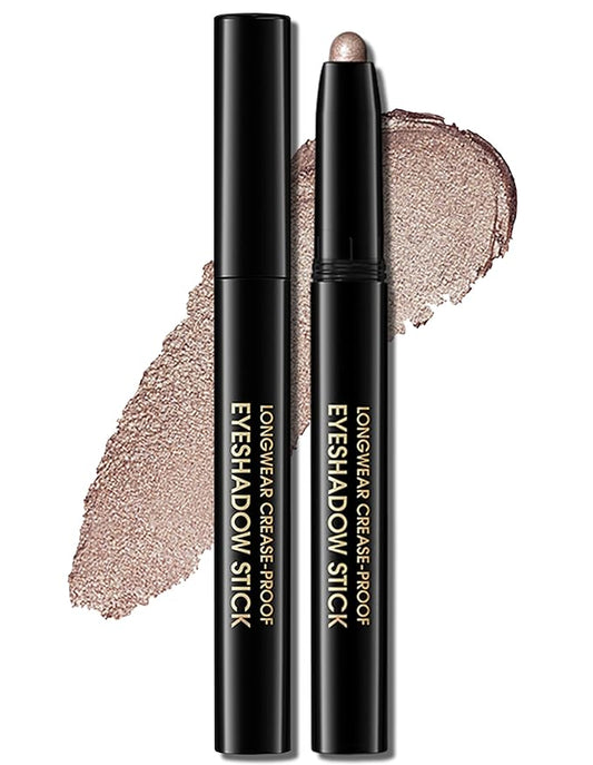 Erinde Waterproof Eyeshadow Stick, Cream Eye Shadow Stick, Long-Lasting, Crease-Proof, Cream to Powder Buildable & Blendable Eye Shadow Pencils Crayon, Vegan & Cruelty-Free, 09 Champagne-VivaGrace Women