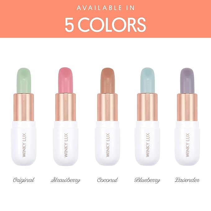 Winky Lux Matcha Lip Balm with Coconut Oil, Vitamin E and Caffeine, Lip Moisturizer, Clear, Strawberry-VivaGrace Women