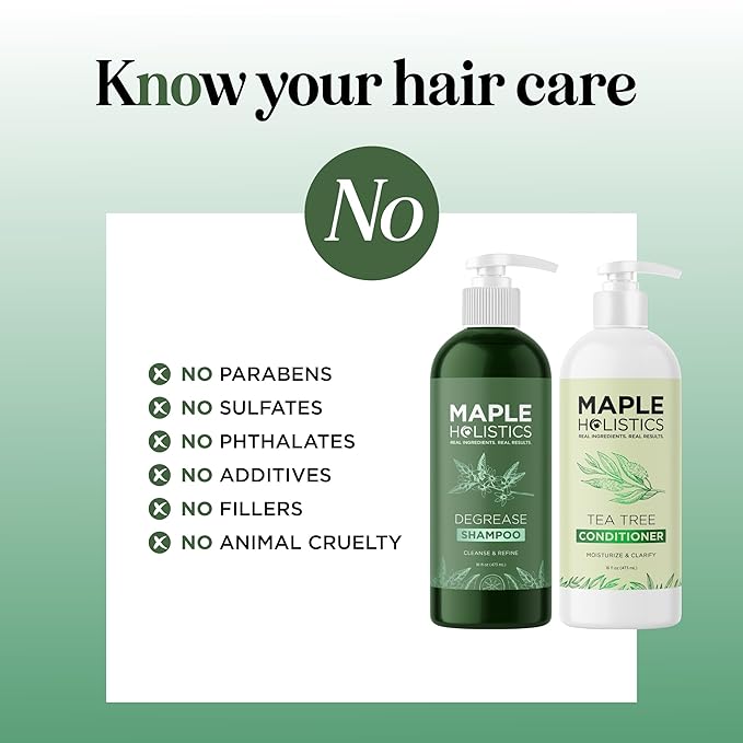 Shampoo and Conditioner for Oily Hair and Scalp - Sulfate and Paraben Free Shampoo and Conditioner Set for Oily Hair with Deep Cleansing Tea Tree Oil - Vegan Color Safe & Cruelty Free (16 Fl Oz)-VivaGrace Women