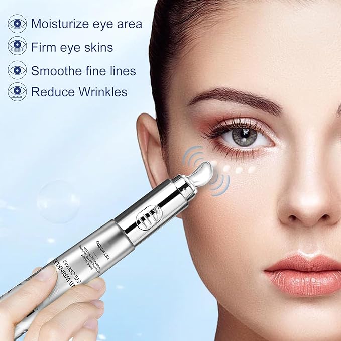 20g Eye Cream with Electric Massage, Moisturizing Anti-Wrinkles Eye Cream, Anti Aging Eye Cream for Dark Circles and Puffiness, Results in 3-4 Weeks to Reduce Fine Lines-VivaGrace Women