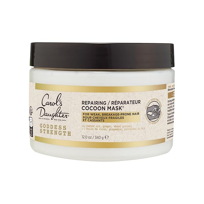 Carol's Daughter Goddess Strength Repairing Cocoon Hydrating Hair Mask for Waves, Coils and Curls, Hair Treatment With Castor Oil, 12 Oz-VivaGrace Women