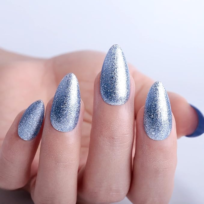 Imtiti Royal Blue Gel Nail Polish, 1 Pcs 15ml Platinum Glitter Color Soak Off LED Long-Lasting Nail Gel Polish Nail Art Starter Manicure Salon DIY at Home, 0.5 Fluid Ounces