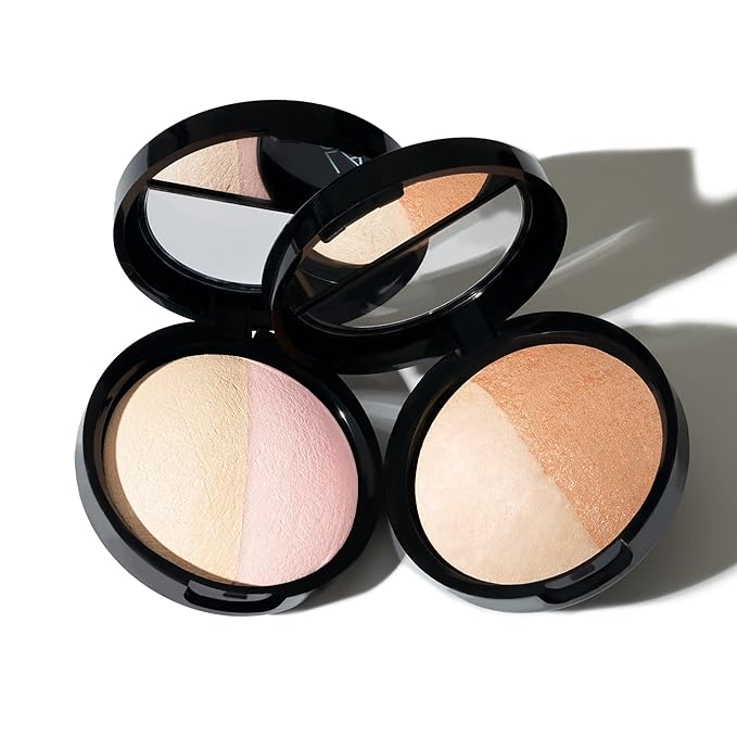 LAURA GELLER NEW YORK Baked Original Low Glow Illuminating Highlighter Duo, French Vanilla/Portofino-VivaGrace Women