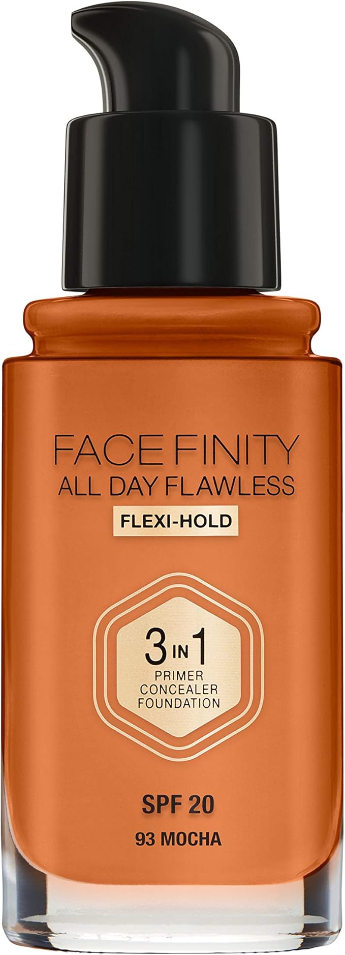Max Factor Facefinity 3-in-1 All Day Flawless Liquid Foundation, SPF 20-93 Mocha, 30 ml-VivaGrace Women
