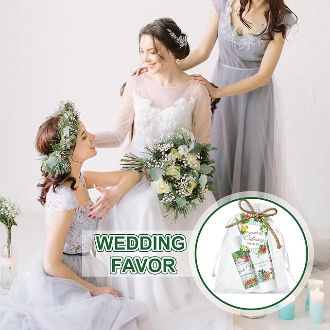 200 Pcs Baby Shower Wedding Party Favors Gift Set, 50 Pcs Baby Shower Hand Cream and 50 Lip Balm for Wedding Bridesmaid Guests Gift Supplies with 50 Organza Bag 50 Thank You Tag(Tropical)-VivaGrace Women