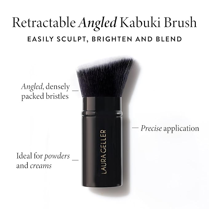LAURA GELLER NEW YORK Baked Balance-n-Brighten Foundation with Kabuki Brush Makeup Set, Golden Medium-VivaGrace Women