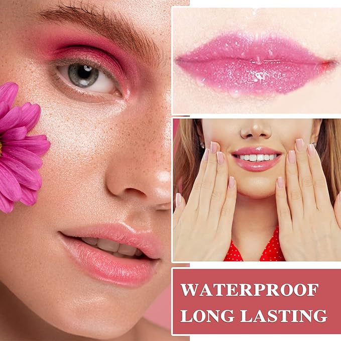 Lip Plumper Lip Gloss,Lip Maximizer Balm Plumper Lip Plumping Serum,Heathly Lip Moisturizer Enhancer Hydrated Lips,Reduces Improves Dry Lip Lines Lip Plumping Gloss Lip Extreme Volume-VivaGrace Women