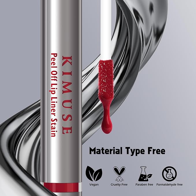 KIMUSE Peel Off Lip Liner Stain, Long Lasting Lip Tint Stain, Waterproof, Transfer-Proof, Highly Pigmented Color Lip Stain Liner, Matte Finish-VivaGrace Women